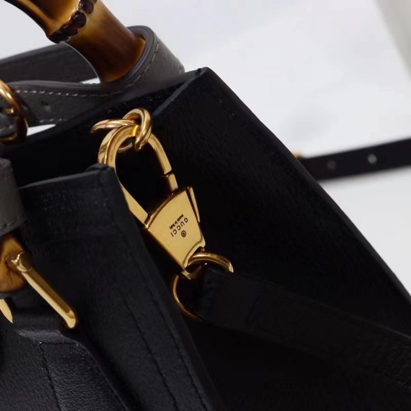 G*u*i gg women diana mini tote bag black leather double g