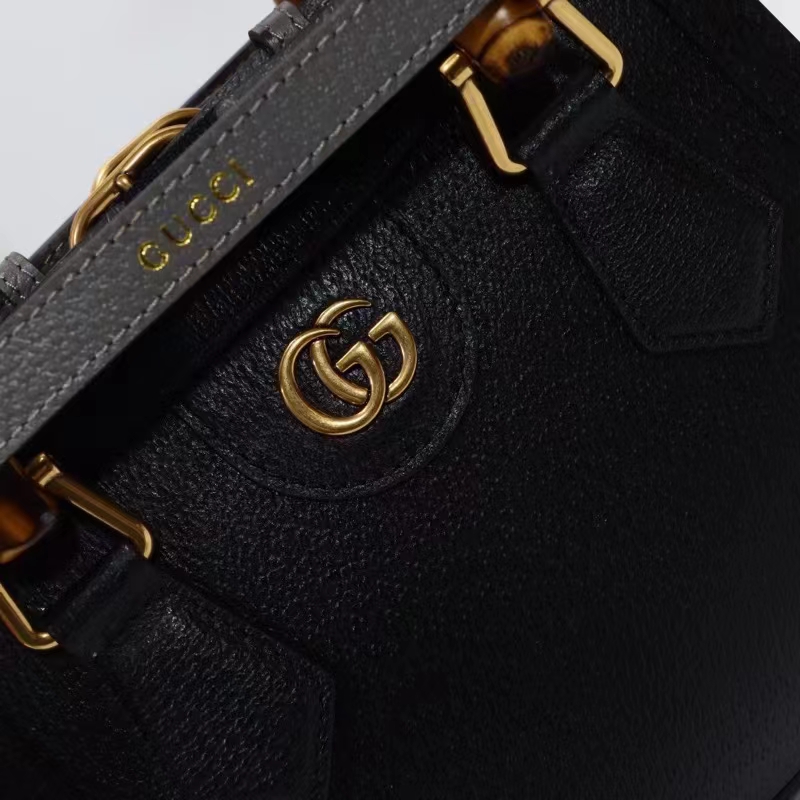 G*u*i gg women diana mini tote bag black leather double g