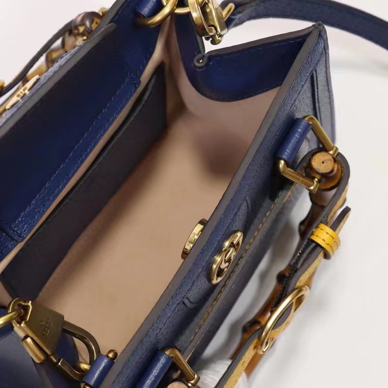 G*u*i gg women diana mini tote bag royal blue leather double g