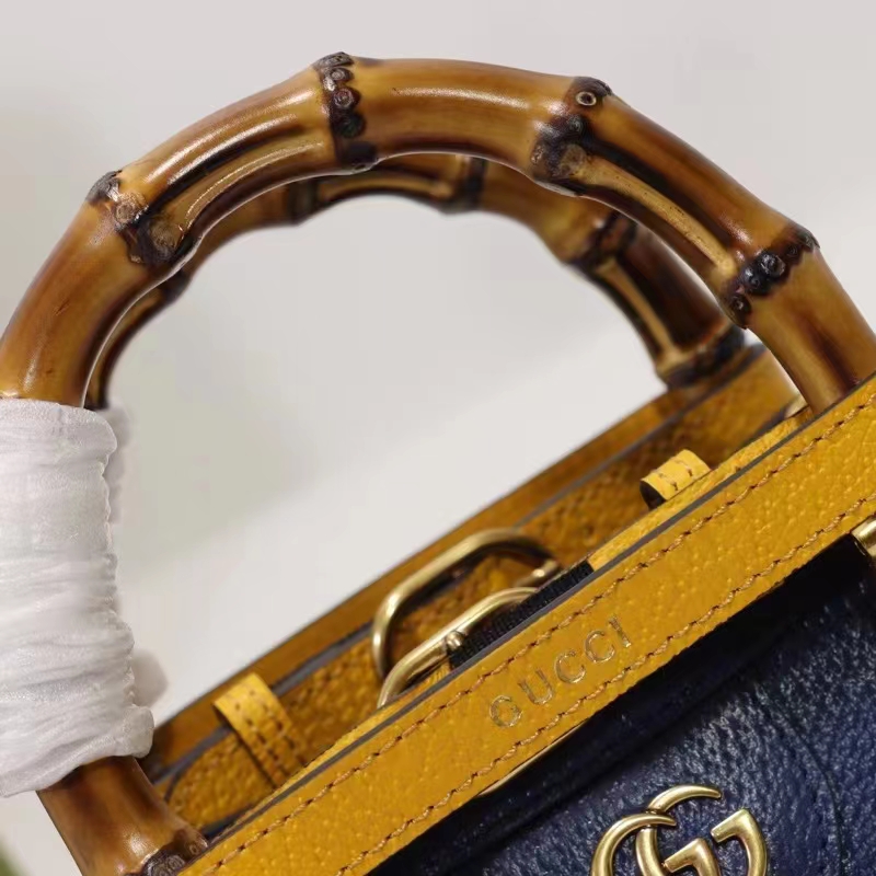 G*u*i gg women diana mini tote bag royal blue leather double g