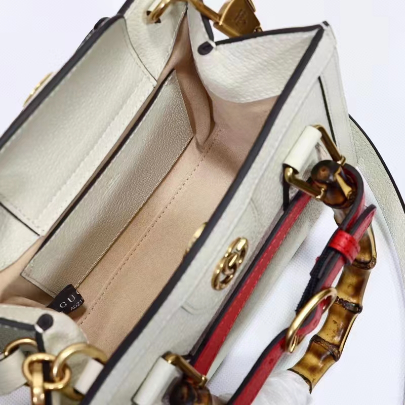 G*u*i gg women diana mini tote bag white leather double g