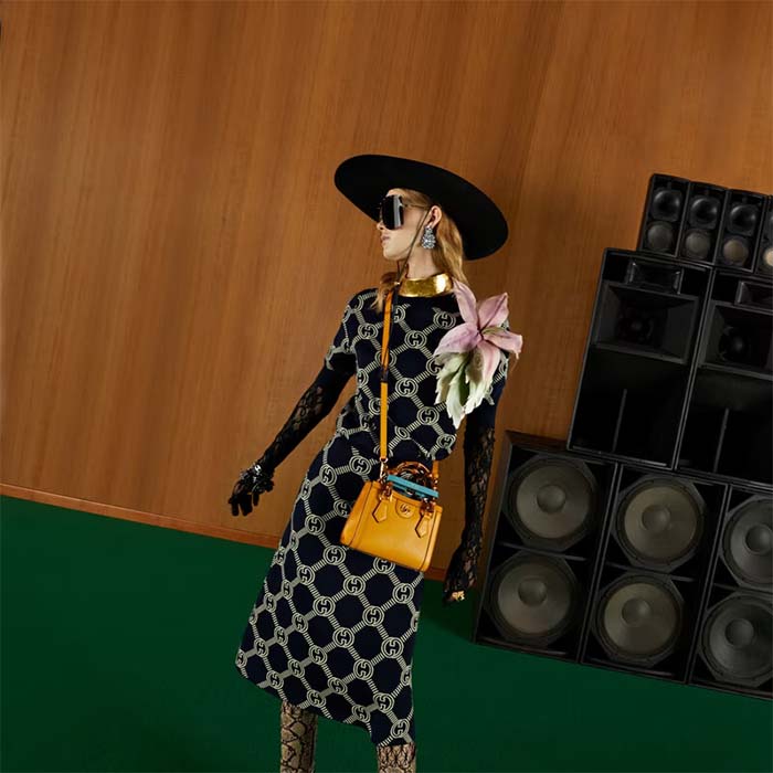 G*u*i gg women diana mini tote bag yellow leather double g