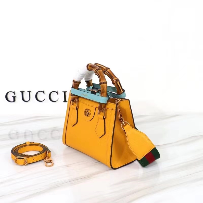 G*u*i gg women diana mini tote bag yellow leather double g