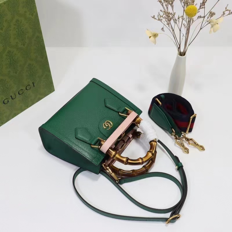 G*u*i gg women G*u*i diana mini tote bag green leather double g