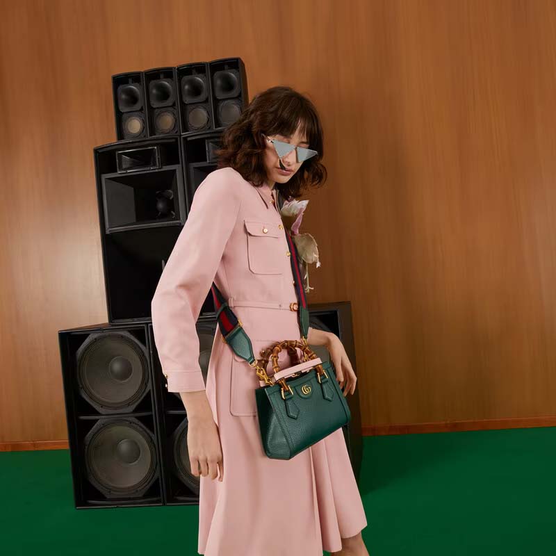 G*u*i gg women G*u*i diana mini tote bag green leather double g