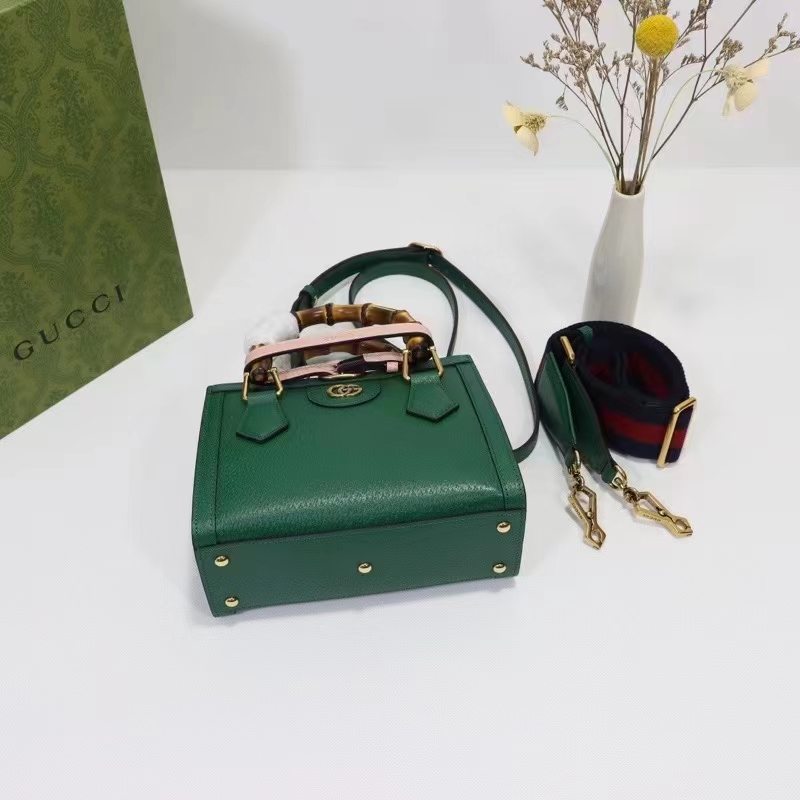 G*u*i gg women G*u*i diana mini tote bag green leather double g