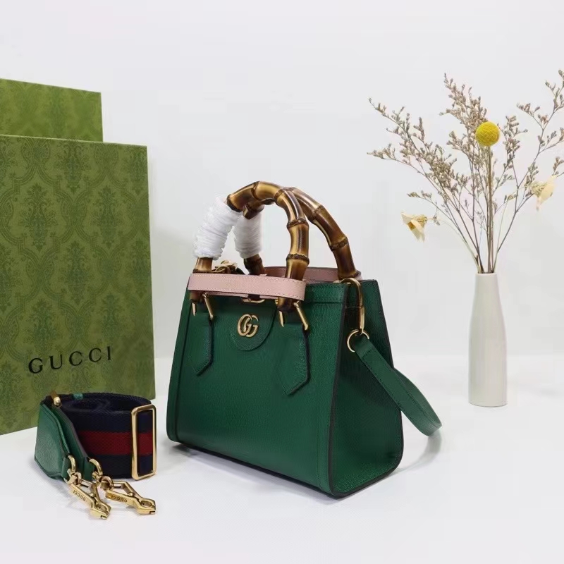 G*u*i gg women G*u*i diana mini tote bag green leather double g