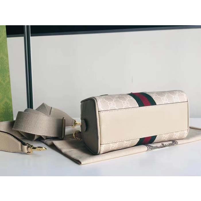 G*u*i gg women ophidia mini gg top handle bag white supreme canvas