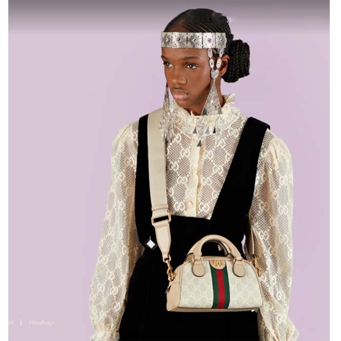 G*u*i gg women ophidia mini gg top handle bag white supreme canvas