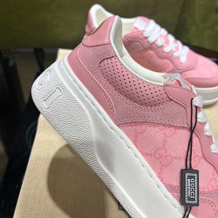 G*u*i unisex gg sneaker pink gg supreme canvas printed interlocking g 5.6 cm heel