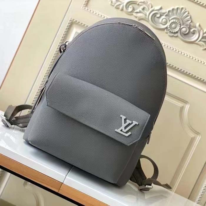 Louis Vuitton LV Unisex Takeoff Backpack Gray Aerogram Cowhide Leather