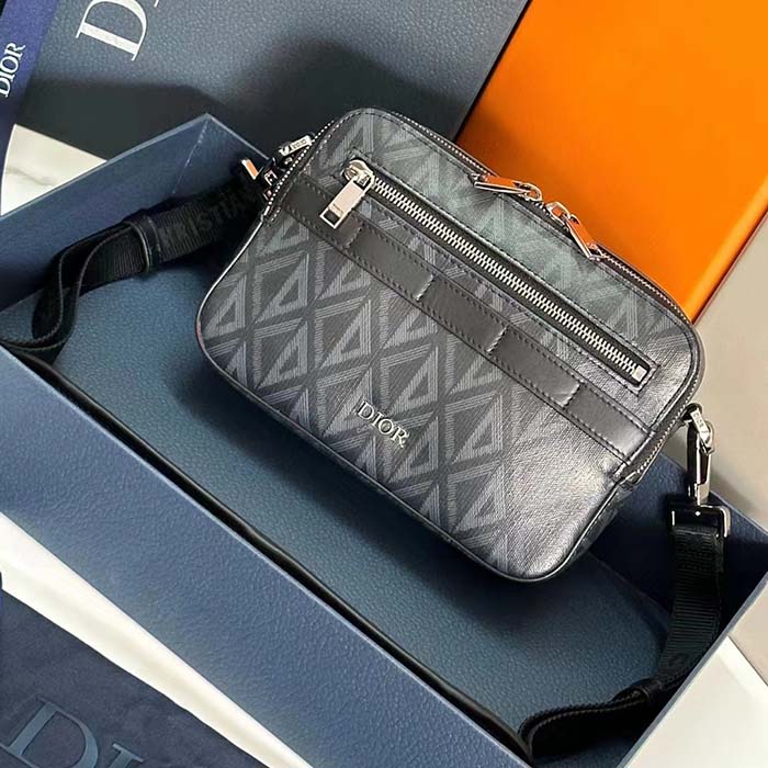 dior unisex cd safari bag with strap black cd Di*m*nd canvas