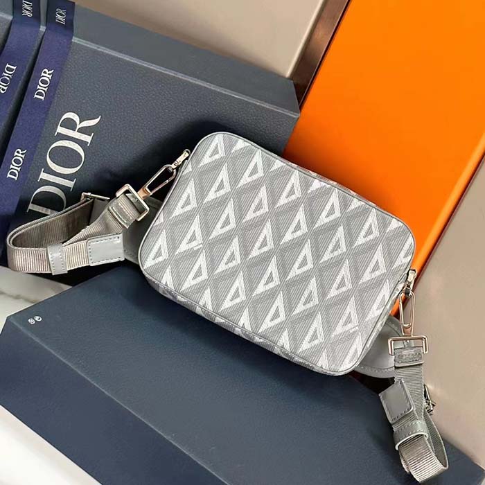 dior unisex cd safari bag with strap dior gray cd Di*m*nd canvas