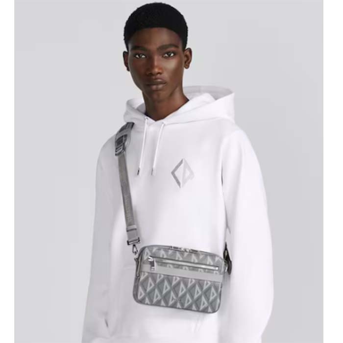 dior unisex cd safari bag with strap dior gray cd Di*m*nd canvas