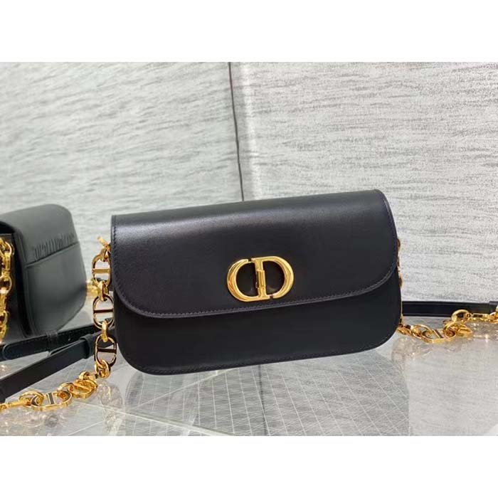 Dior Women CD 30 Montaigne Avenue Bag Black Box Calfskin