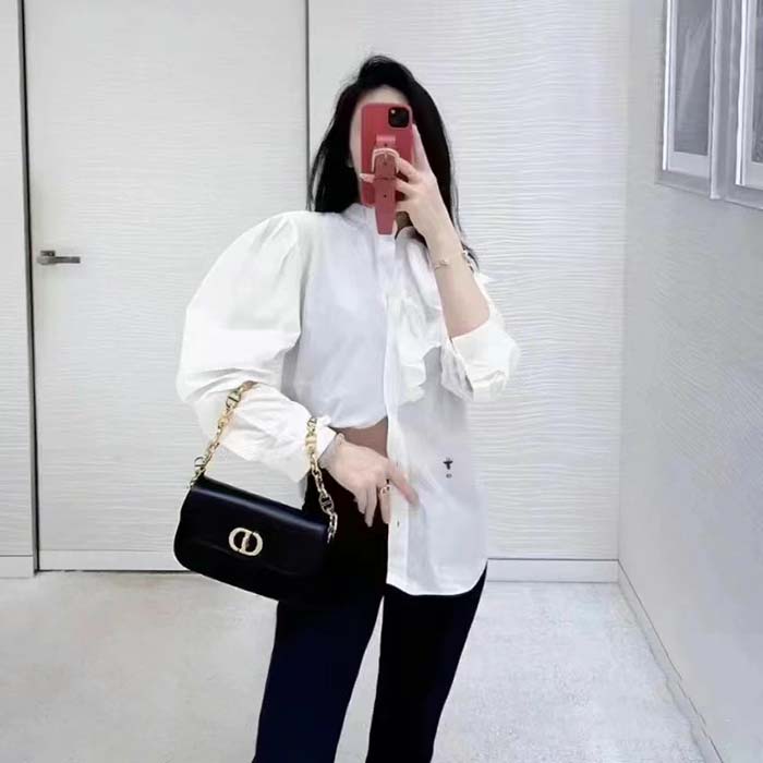 Dior Women CD 30 Montaigne Avenue Bag Black Box Calfskin