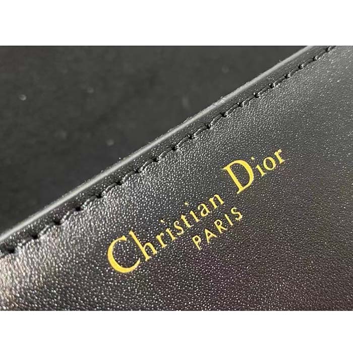 Dior Women CD 30 Montaigne Avenue Bag Black Box Calfskin
