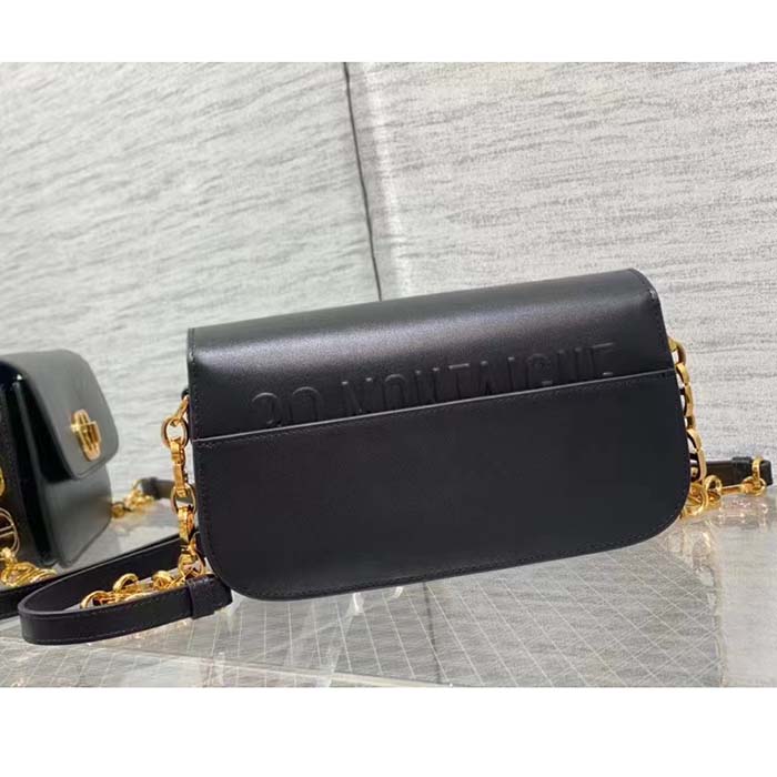 Dior Women CD 30 Montaigne Avenue Bag Black Box Calfskin