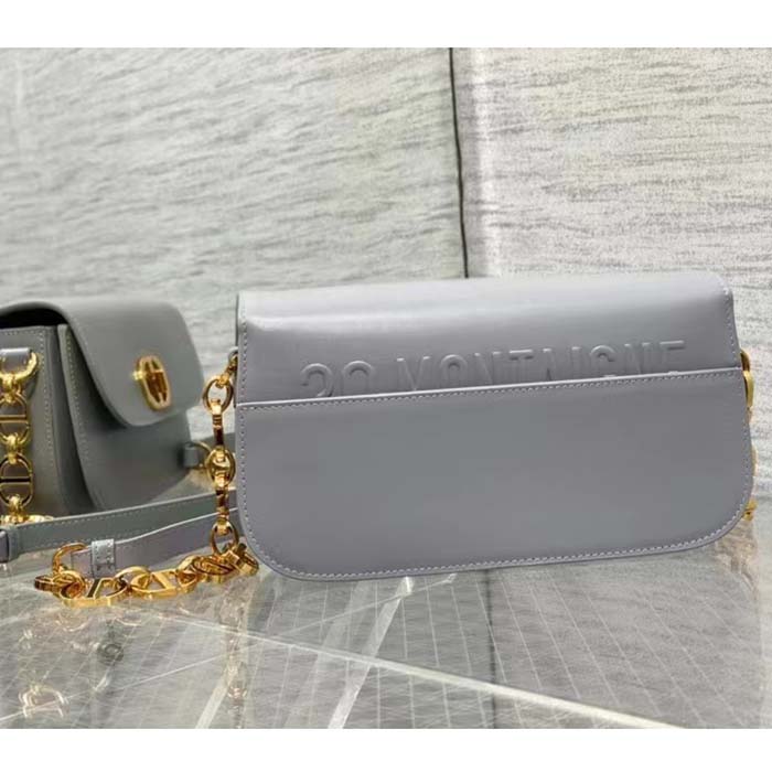 Dior Women CD 30 Montaigne Avenue Bag Ethereal Gray Box Calfskin