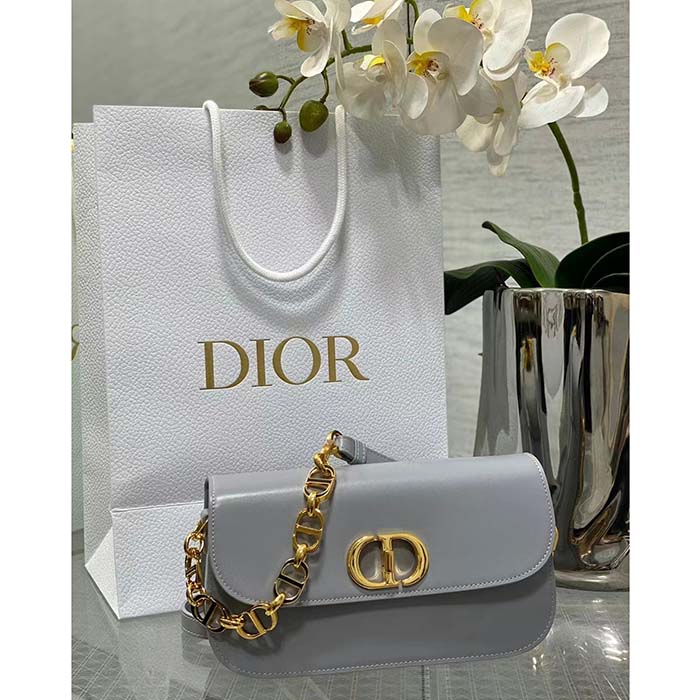 Dior Women CD 30 Montaigne Avenue Bag Ethereal Gray Box Calfskin