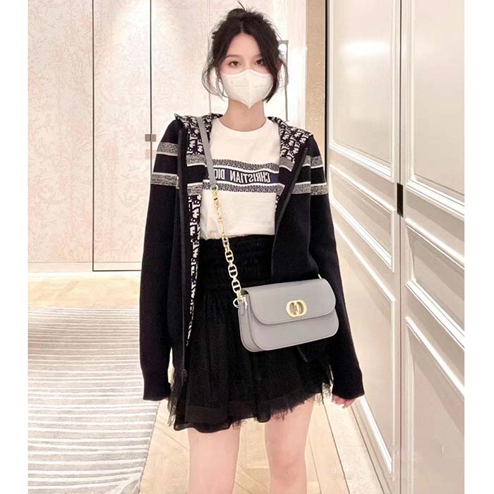 Dior Women CD 30 Montaigne Avenue Bag Ethereal Gray Box Calfskin