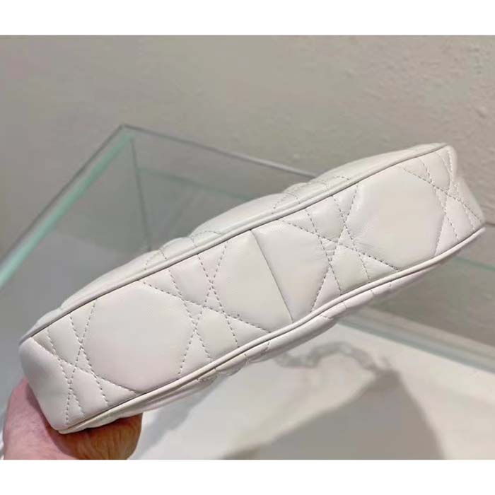 Dior Women CD Lounge Bag Latte Supple Macrocannage Lambskin