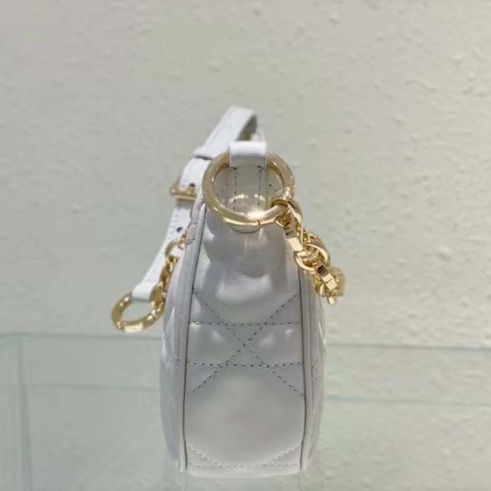 Dior Women CD Lounge Bag Latte Supple Macrocannage Lambskin