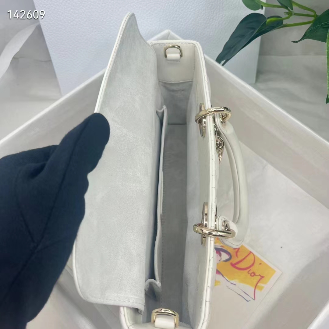 Dior Women CD Medium Lady D-Joy Bag Latte Cannage Lambskin