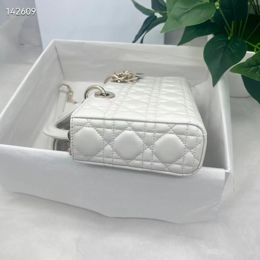 Dior Women CD Medium Lady D-Joy Bag Latte Cannage Lambskin
