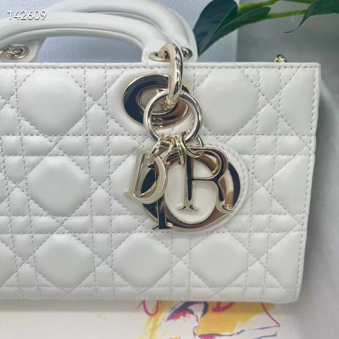Dior Women CD Medium Lady D-Joy Bag Latte Cannage Lambskin