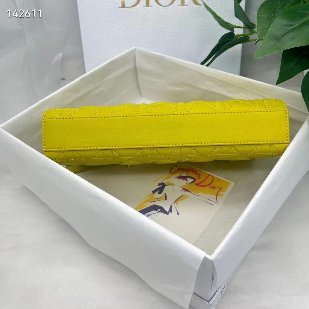 Dior Women CD Medium Lady D-Joy Bag Sage Green Cannage Lambskin