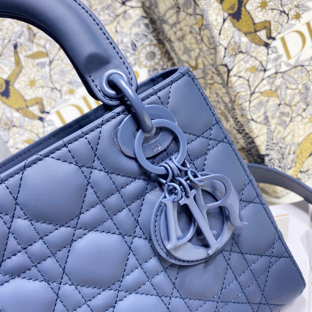 Dior Women Small Lady Dior My Abcdior Bag Royal Blue Cannage Lambskin
