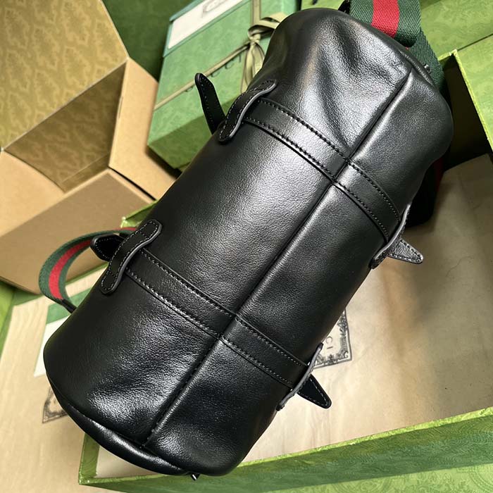 G*u*i gg unisex small duffle bag tonal double g black leather