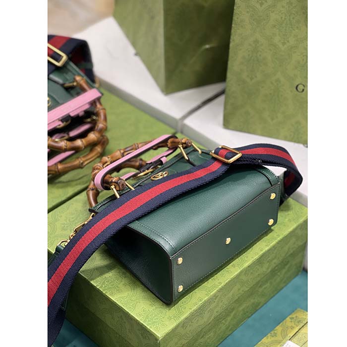 G*u*i gg women diana mini tote bag green leather double g