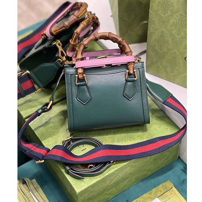 G*u*i gg women diana mini tote bag green leather double g
