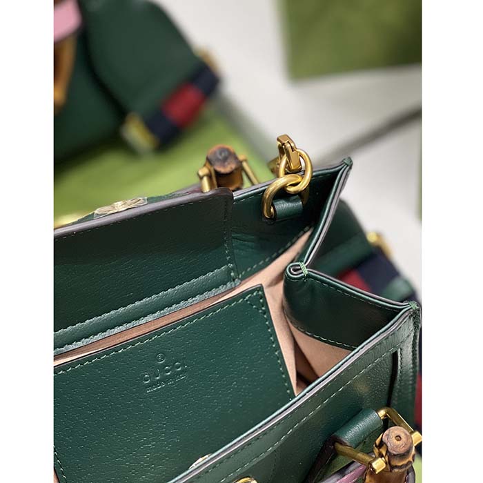 G*u*i gg women diana mini tote bag green leather double g
