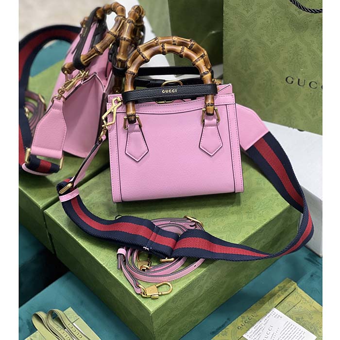 G*u*i gg women diana mini tote bag pink leather double g