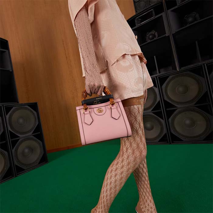 G*u*i gg women diana mini tote bag pink leather double g