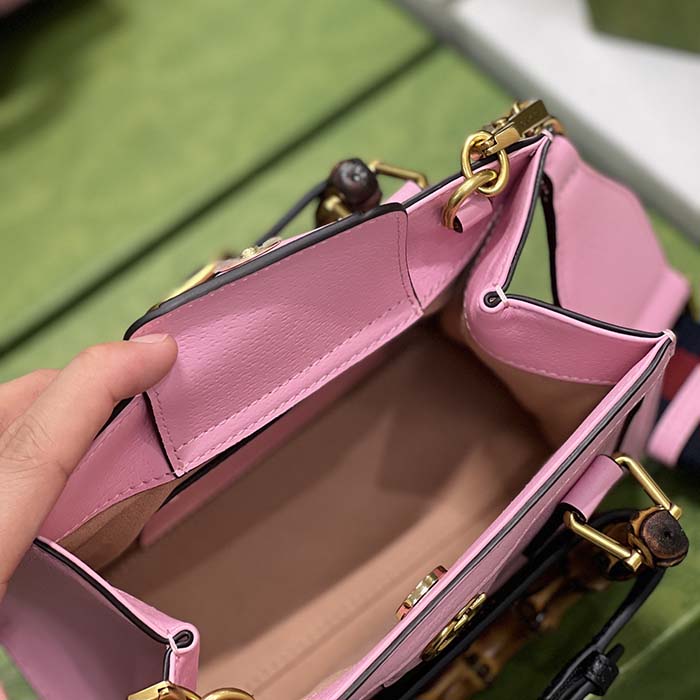 G*u*i gg women diana mini tote bag pink leather double g