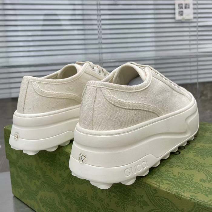 G*u*i gg women’s gg sneaker white original canvas flat 5 cm heel