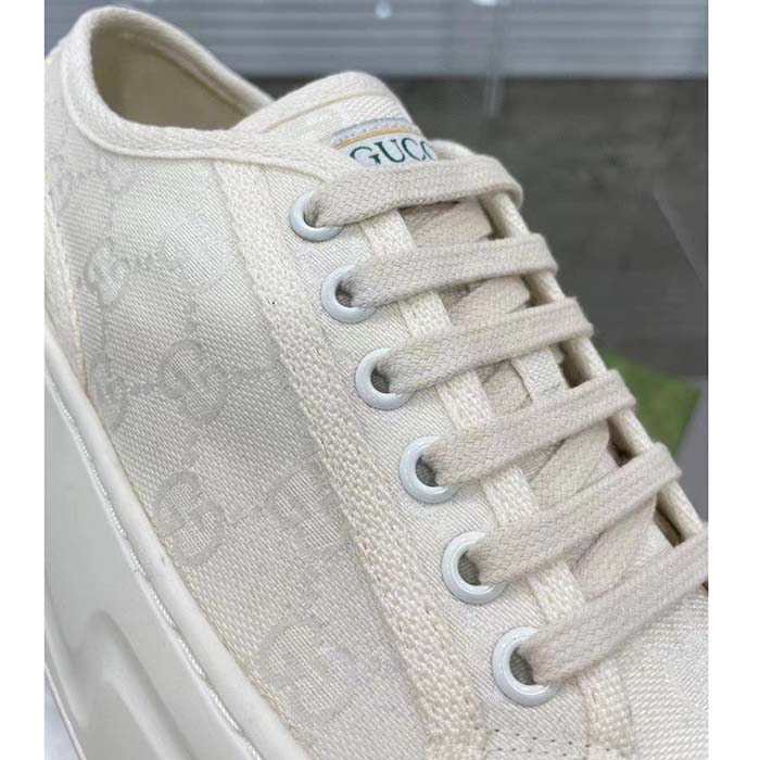 G*u*i gg women’s gg sneaker white original canvas flat 5 cm heel