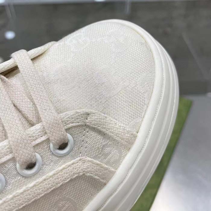 G*u*i gg women’s gg sneaker white original canvas flat 5 cm heel