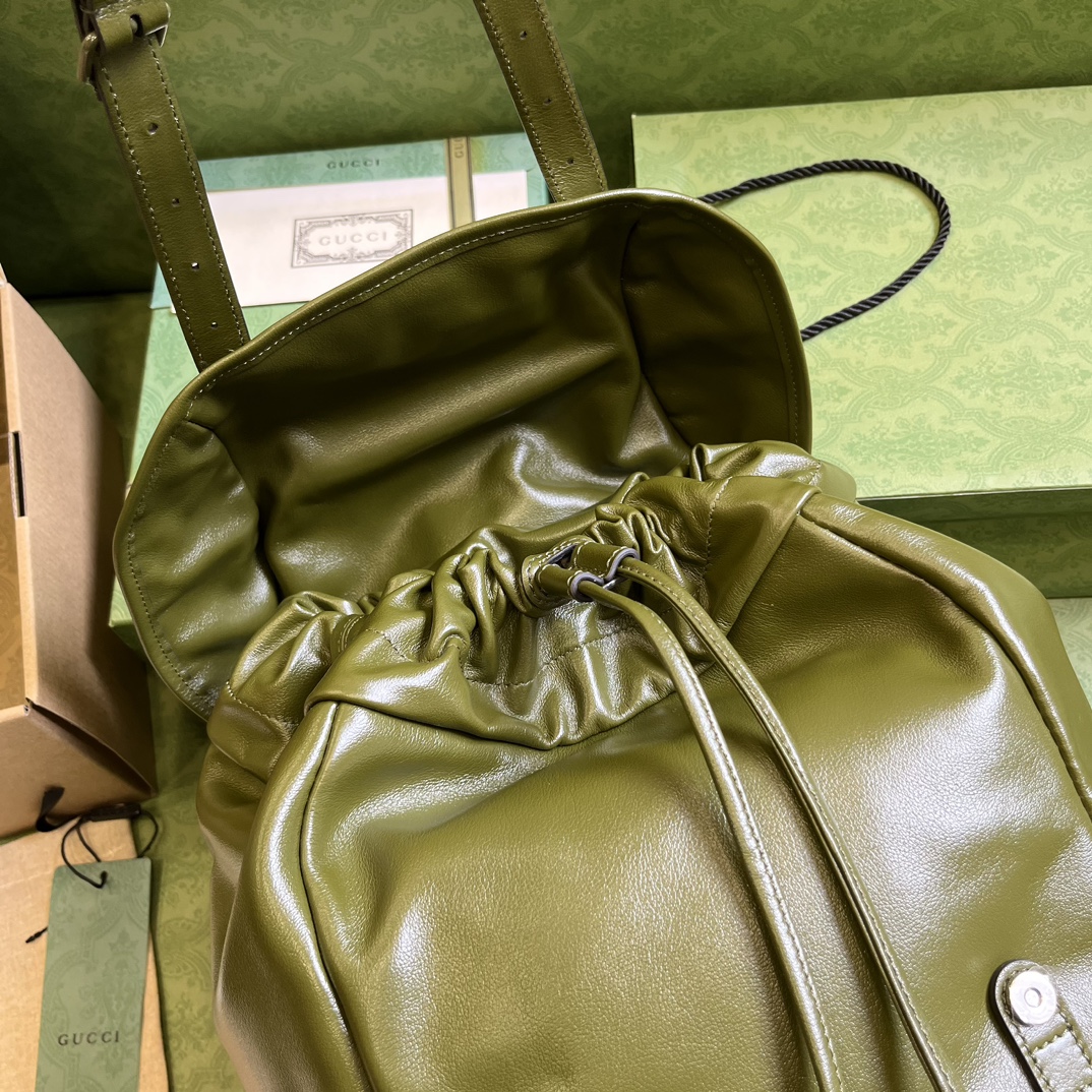 G*u*i unisex gg backpack tonal double g original gg canvas forest green leather