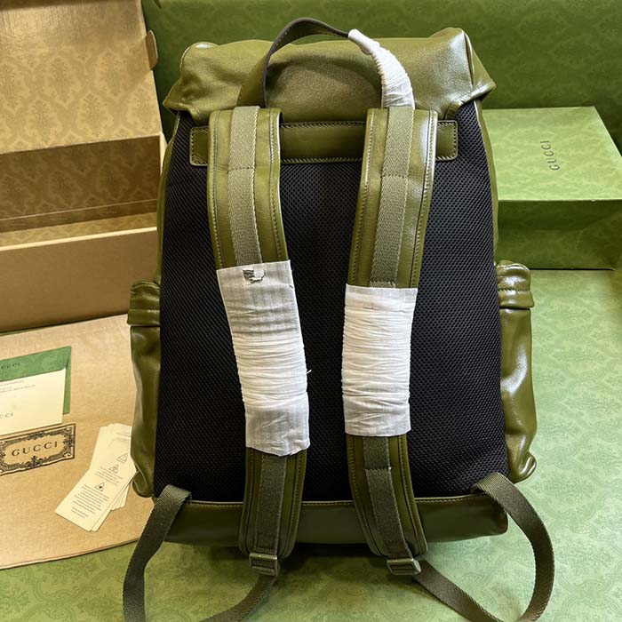 G*u*i unisex gg backpack tonal double g original gg canvas forest green leather
