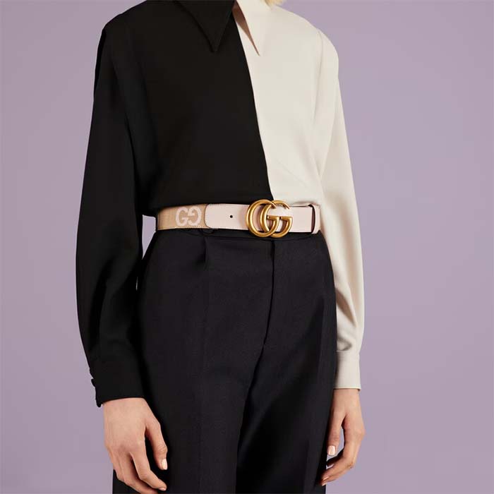 G*u*i unisex marmont jumbo gg belt beige light pink jumbo gg canvas