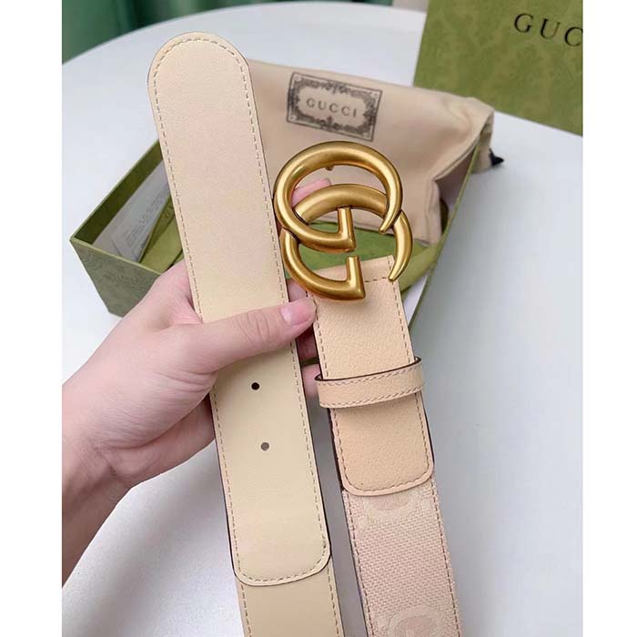 G*u*i unisex marmont jumbo gg belt beige light pink jumbo gg canvas