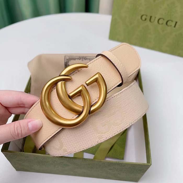 G*u*i unisex marmont jumbo gg belt beige light pink jumbo gg canvas