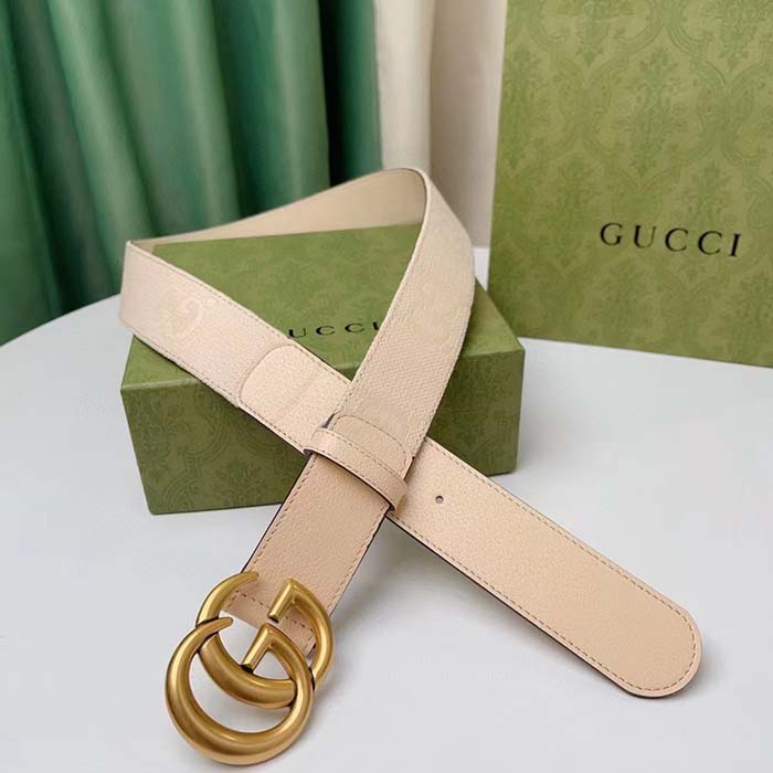 G*u*i unisex marmont jumbo gg belt beige light pink jumbo gg canvas