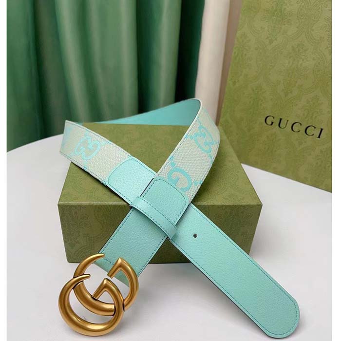 G*u*i unisex marmont jumbo gg belt beige mint canvas double g