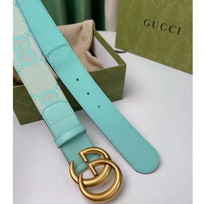 G*u*i unisex marmont jumbo gg belt beige mint canvas double g